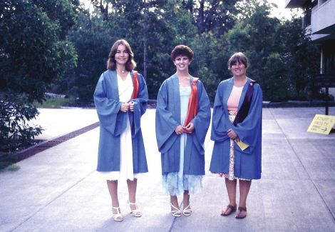 students in graduate cap and gown