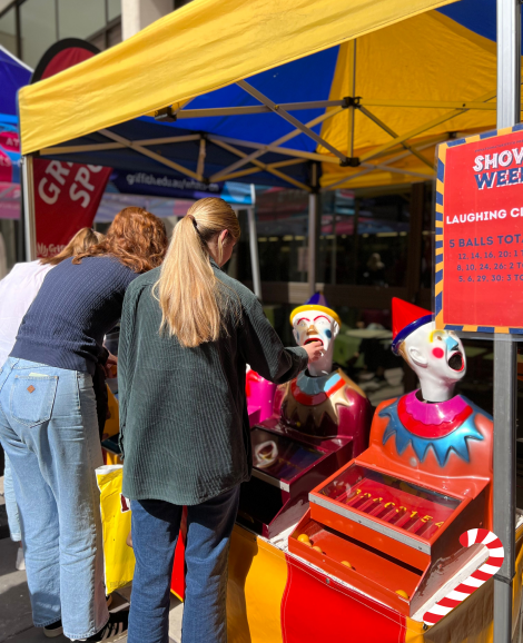 Students playing Side Show Alley Games