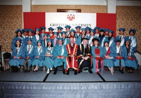 graduates posing for class photo