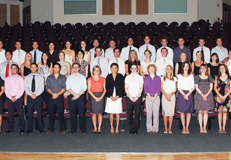 group posing for class photo