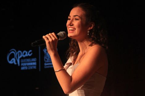 A girl holding a microphone