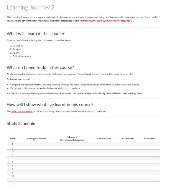 Learning Journey 2 - a study schedule version