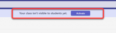 Screenshot showing the 'activation' button in a Microsoft Teams Site