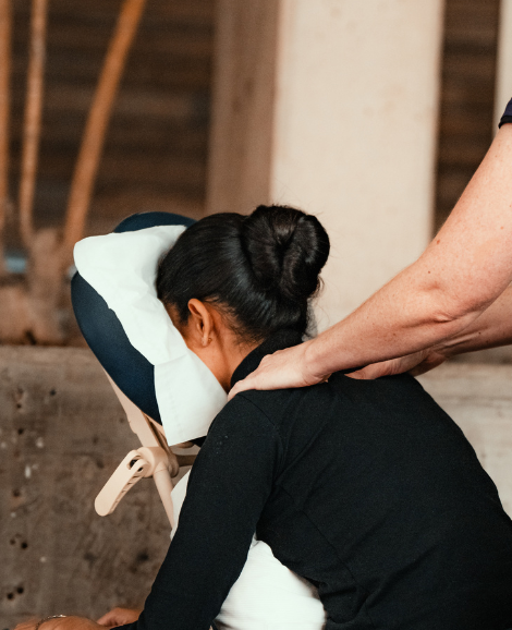 student getting a massage