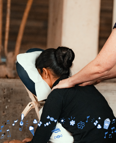 student getting a massage