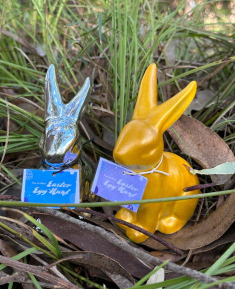 Silver and Gold bunny in grass