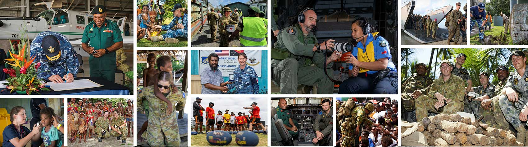 Collage of defence diplomacy images