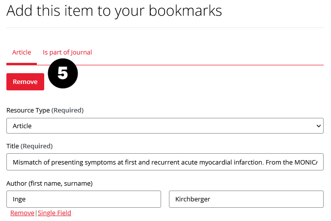 Journal article bookmark